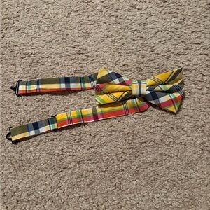 Plaid Yellow Multicolor Classic Bow Tie - Men's Accessory